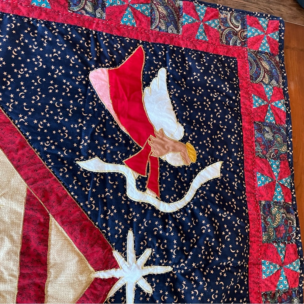 Handmade Nativity Scene Quilt Throw Christmas Holiday Decor Cotton Multicolor - Picture 6 of 12